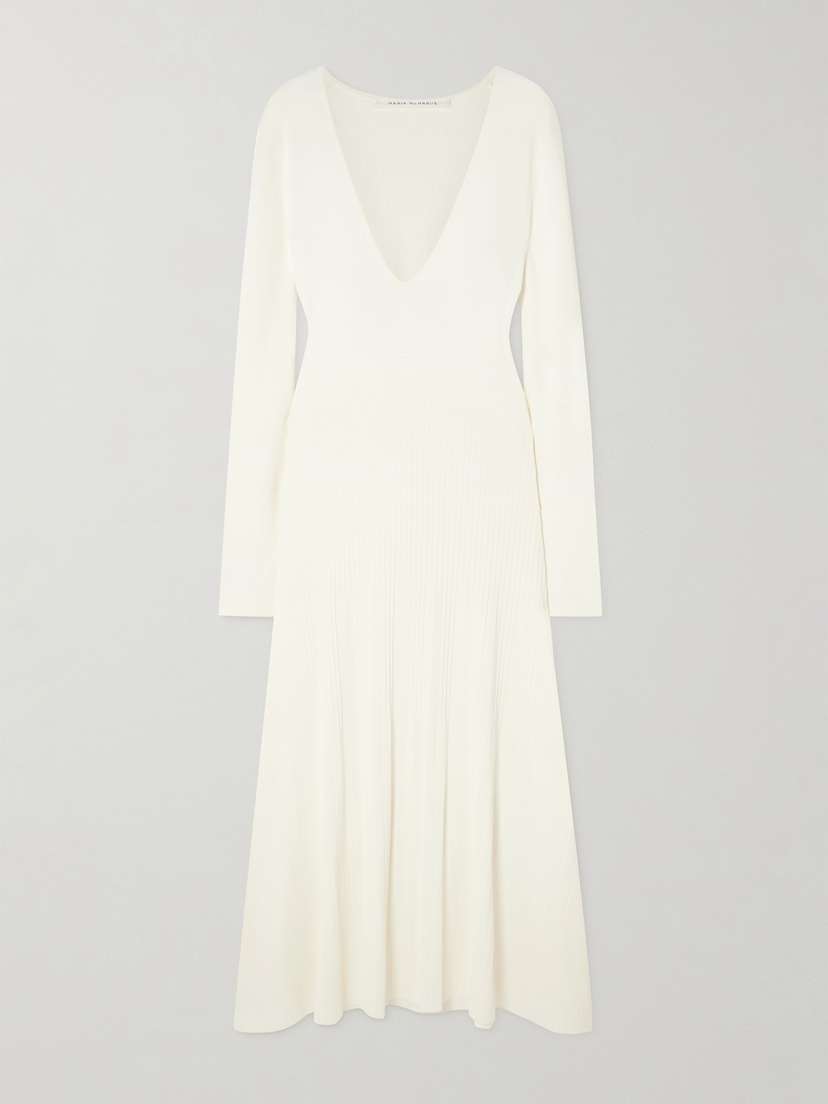 Maria McManus Ribbed-knit Midi Dress