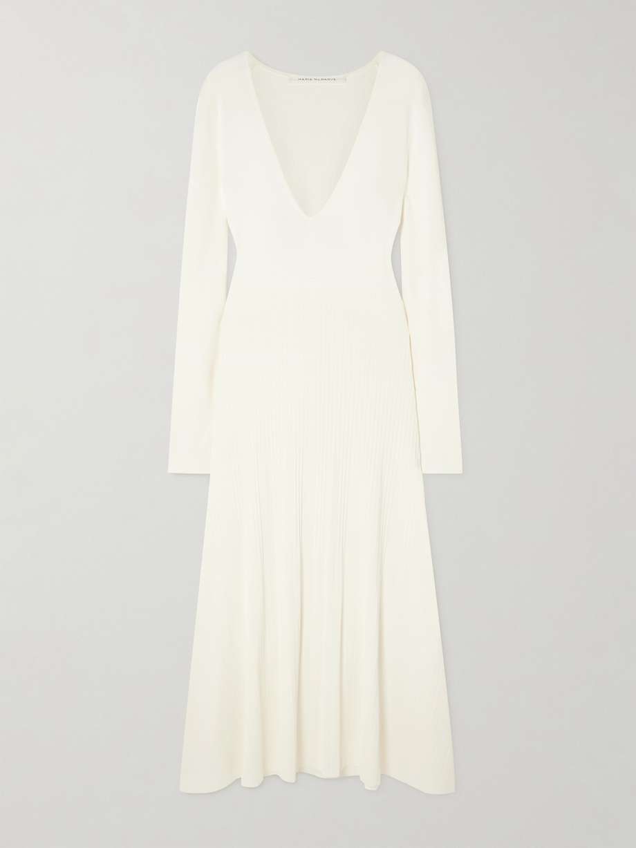 ribbed-knit midi dress