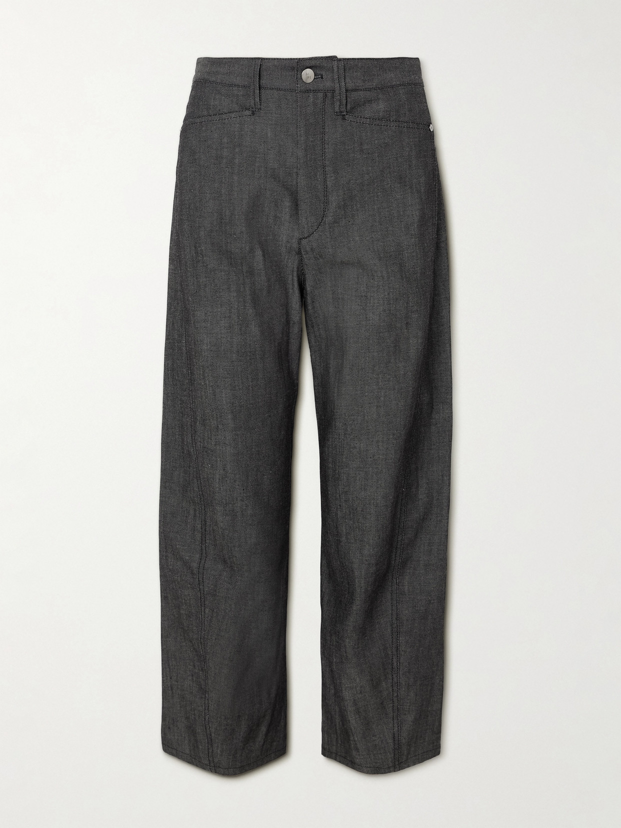 Maria Mcmanus Bow Organic High-rise Barrel-leg Jeans In Black