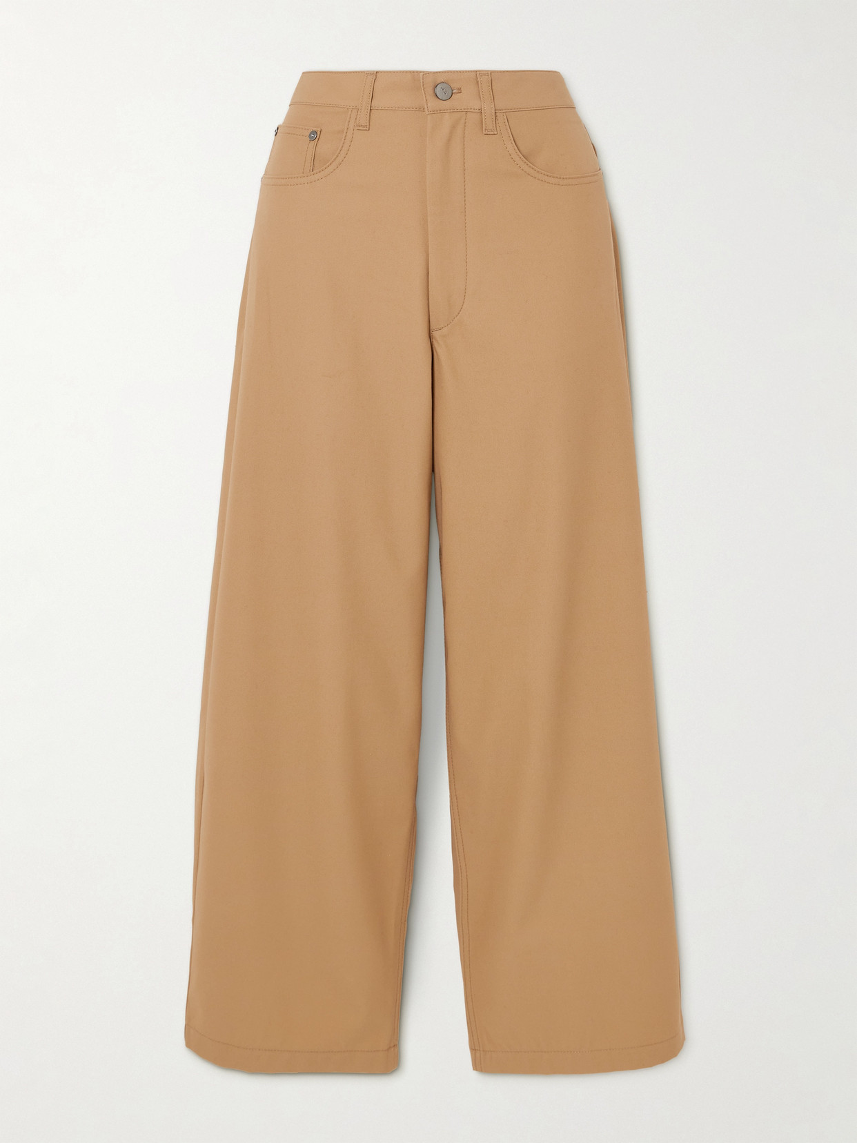 Maria Mcmanus Massive Organic Cotton-twill Wide-leg Pants In Brown