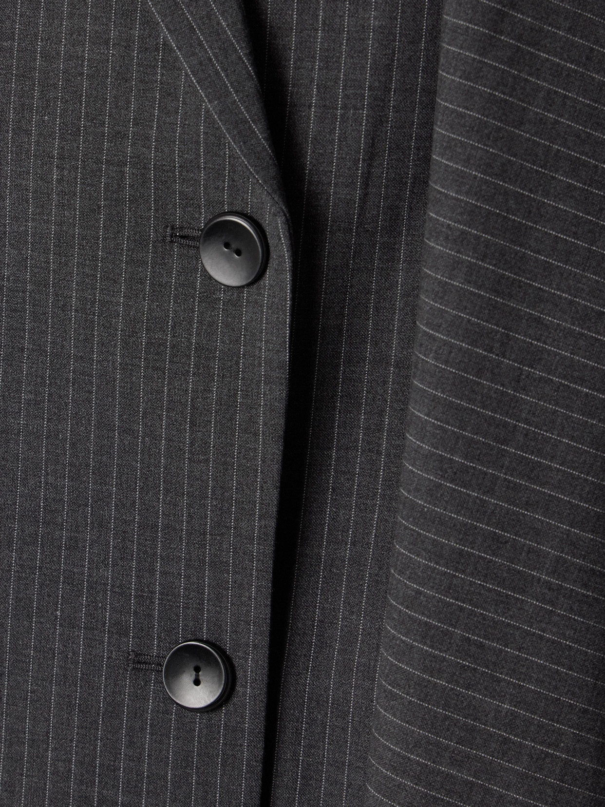 Maria Mcmanus Double-breasted Draped Pinstriped Wool-blend Blazer In Gray