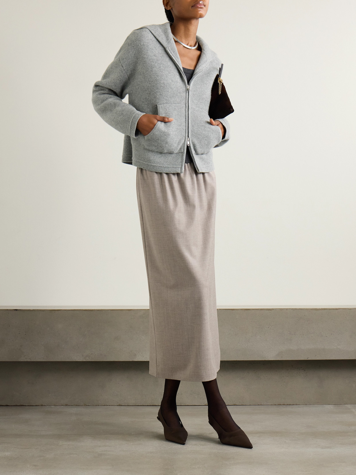 Maria Mcmanus Merino Wool Hoodie In Gray