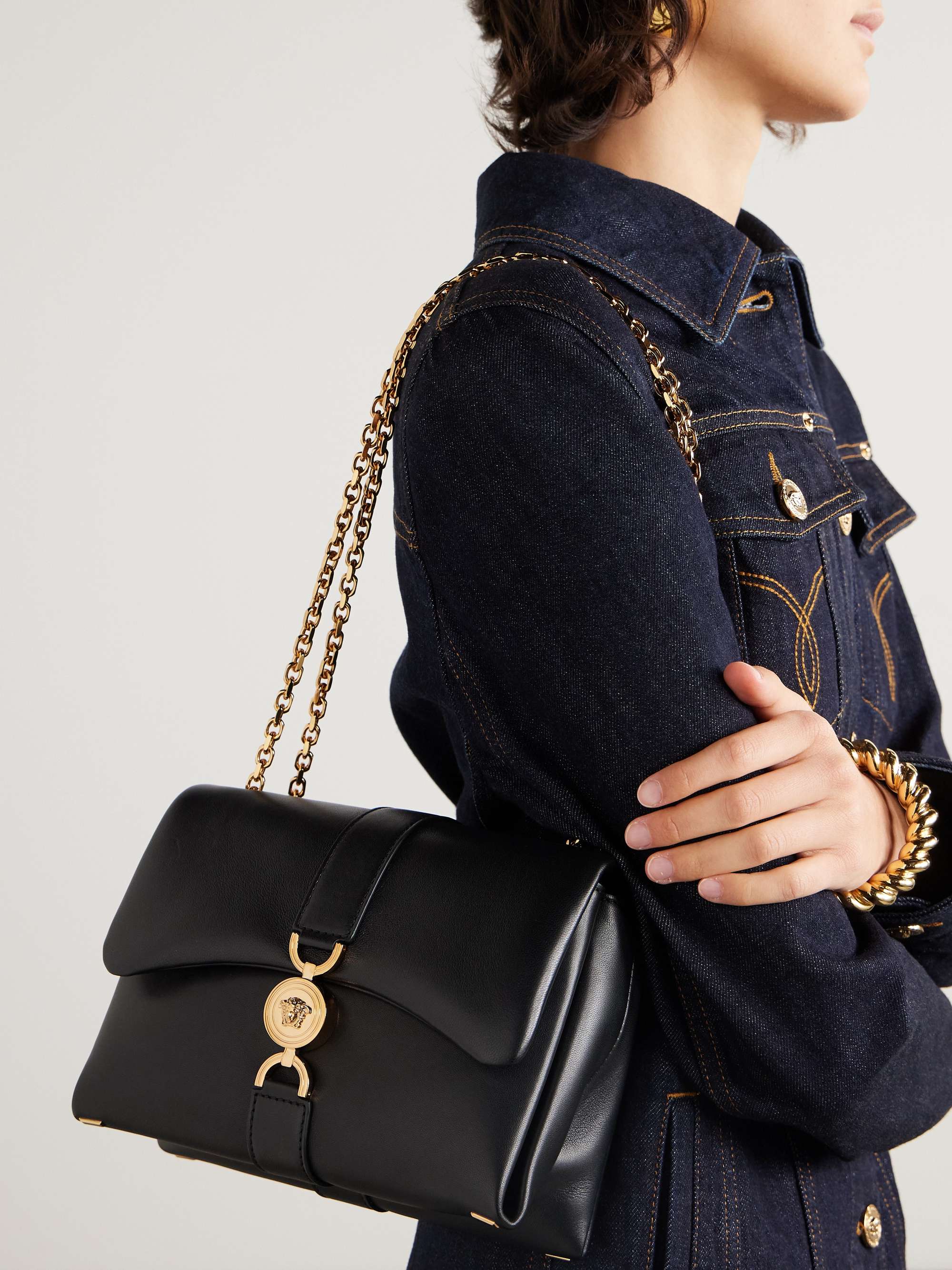 VERSACE Kleio leather shoulder bag NETAPORTER