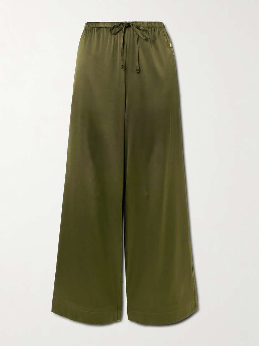 ÉTERNE Brody Silk-blend Satin Wide-leg Pants
