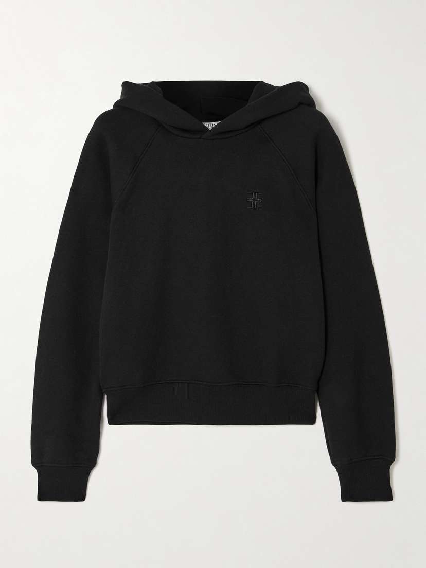 ÉTERNE Embroidered Cotton And Modal-blend Hoodie