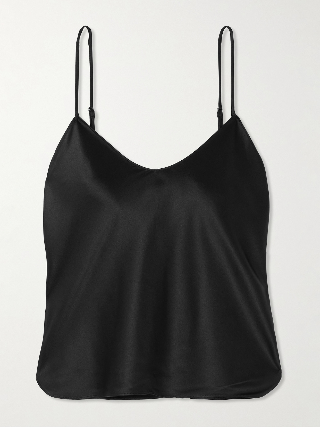 Éterne Mila Silk-blend Satin Camisole In Black