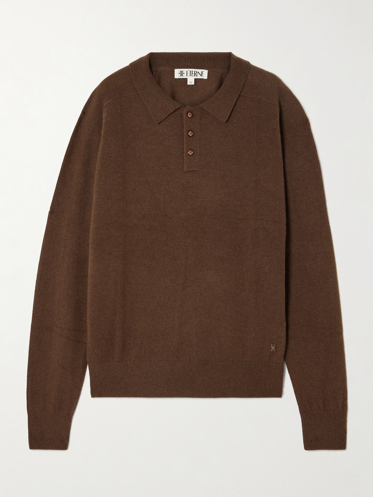 Éterne Brady Cashmere Polo Sweater In Brown