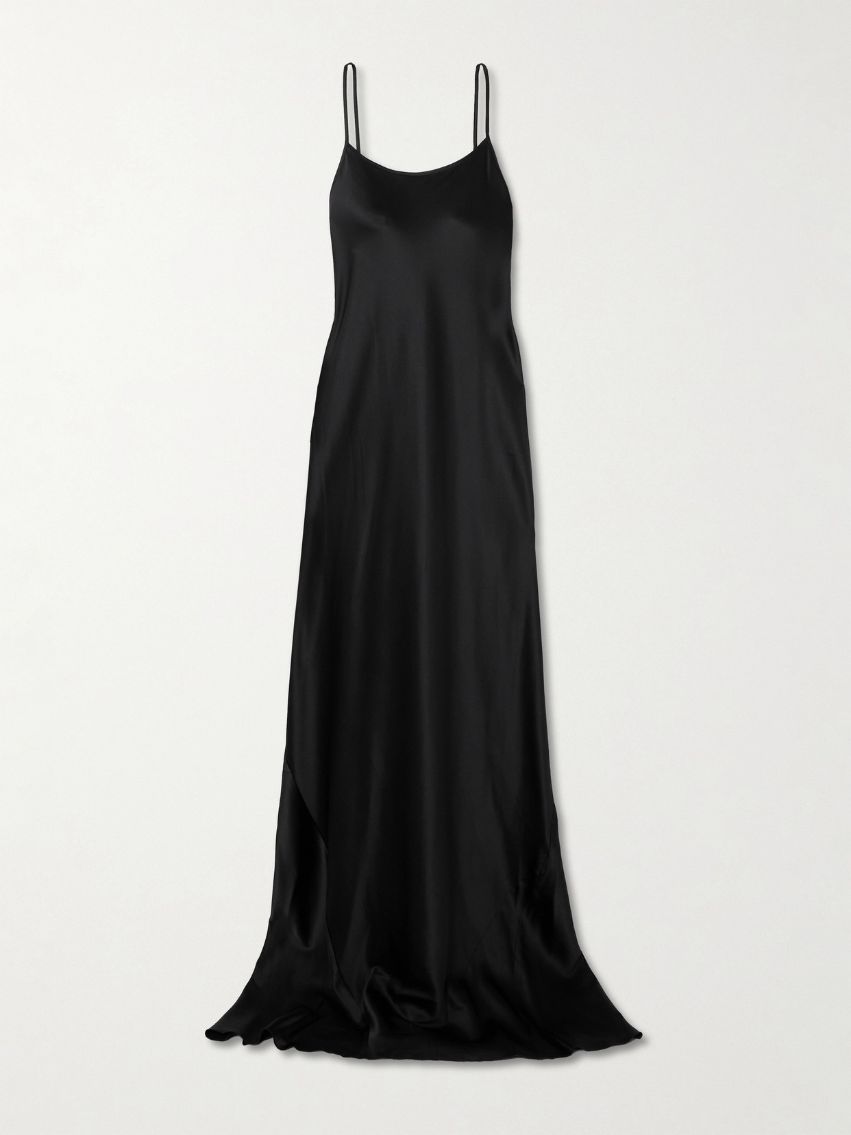 Éterne Evie Open-back Stretch-silk Maxi Dress In Black