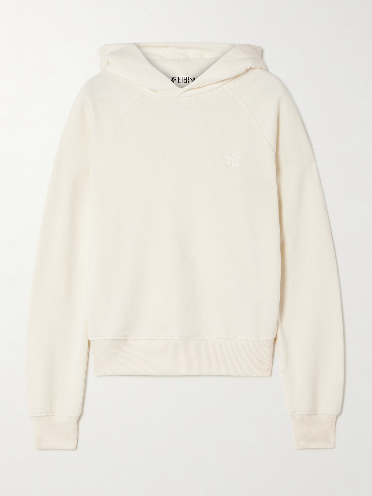 Éterne Embroidered Cotton And Modal-blend Hoodie In Cream