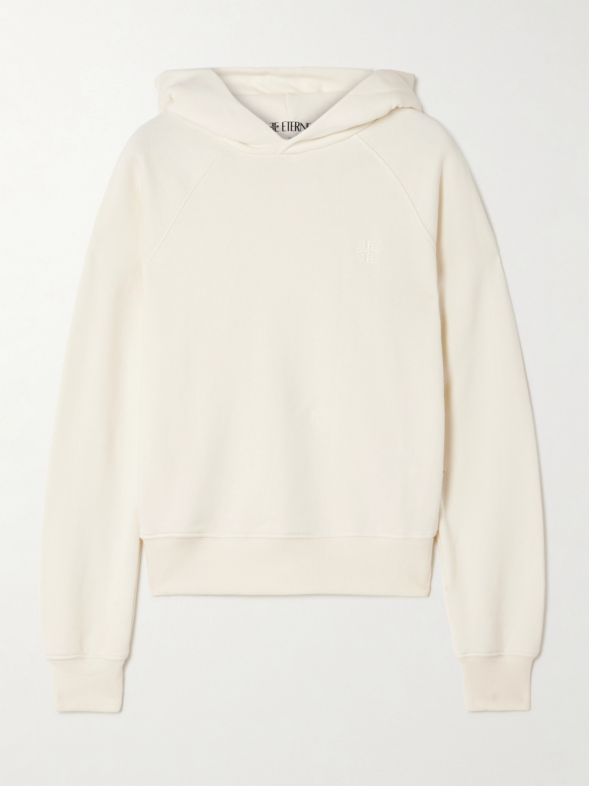 ÉTERNE Embroidered cotton and modal-blend hoodie