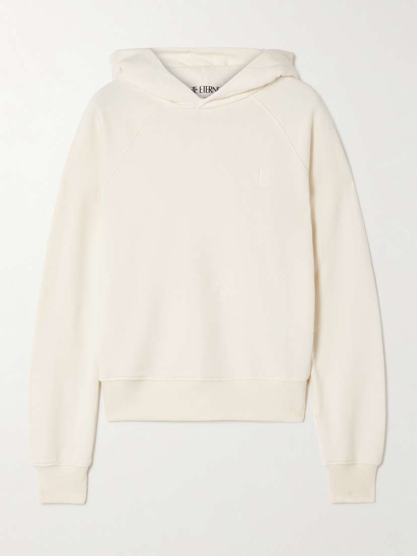 ÉTERNE Embroidered Cotton And Modal-blend Hoodie