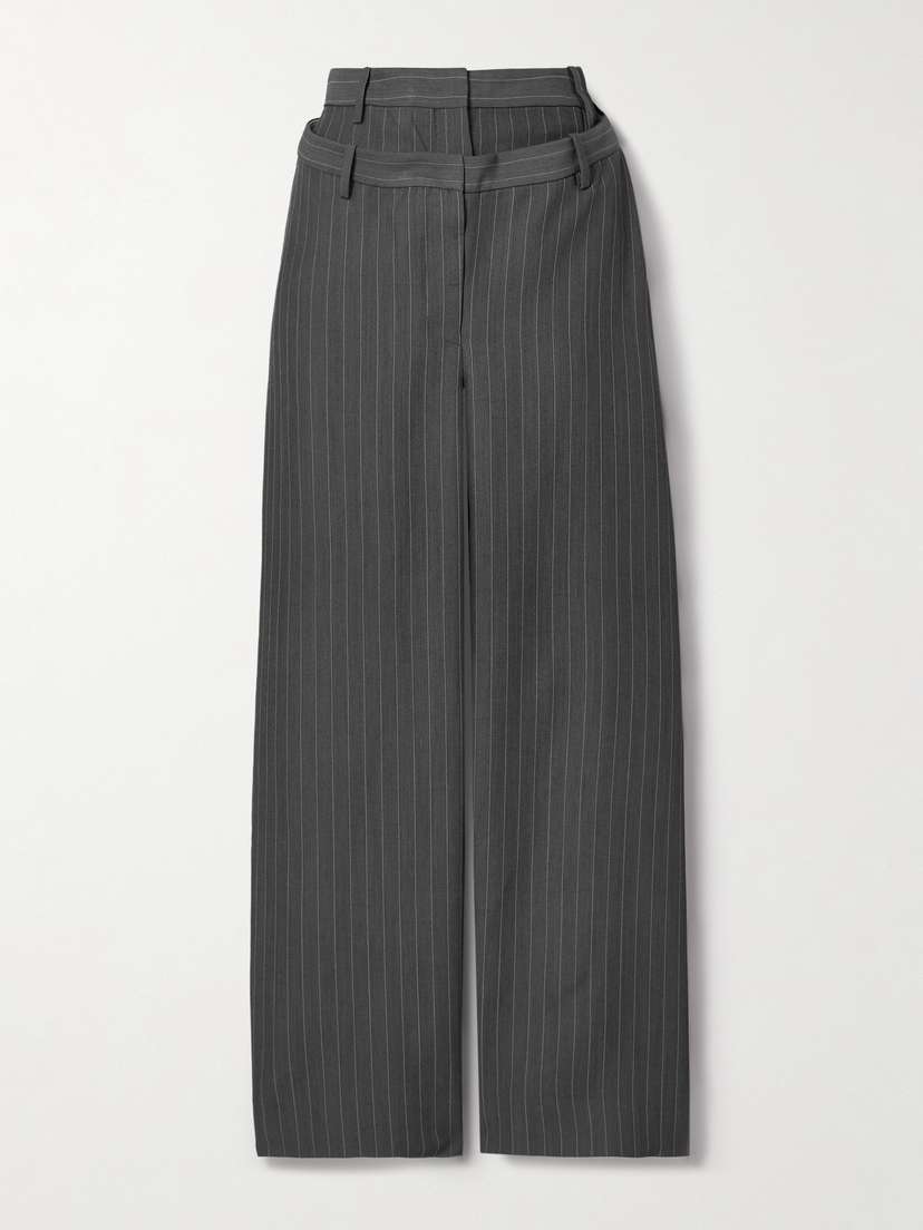 Acne Studios Layered Pinstriped Twill Wide-leg Pants
