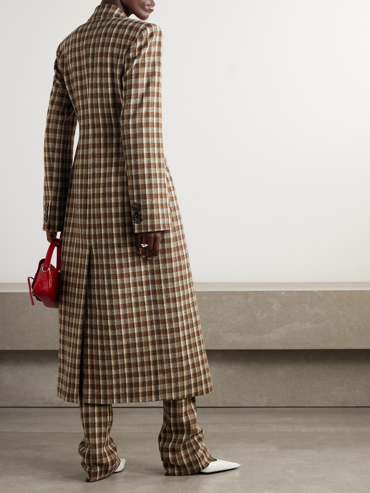 Checked Tweed Coat