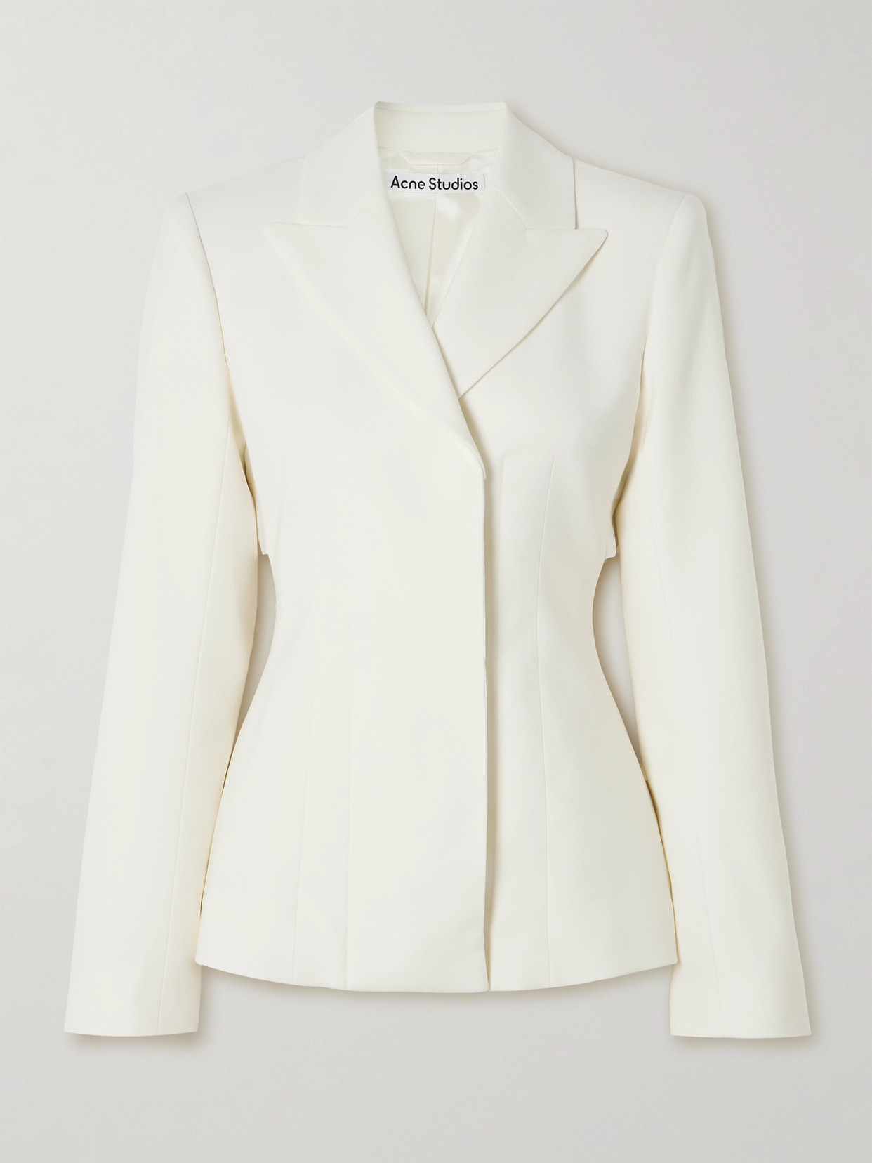 Acne Studios - Satin-trimmed Wool-blend Twill Blazer - White