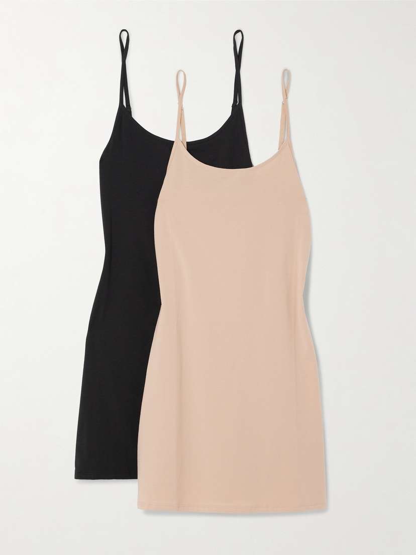 Skin Ginny Set Of Two Stretch Organic Pima Cotton-jersey Tanks