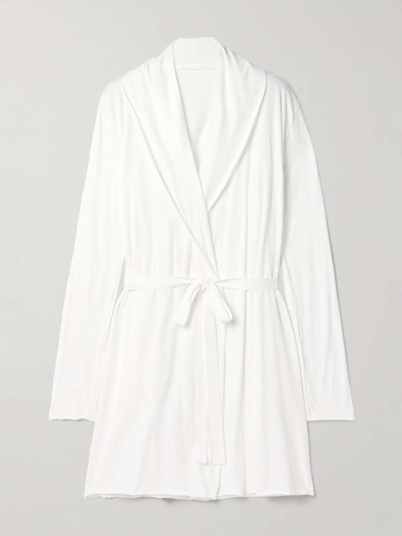 Skin Belted Organic Pima Cotton-jersey Robe