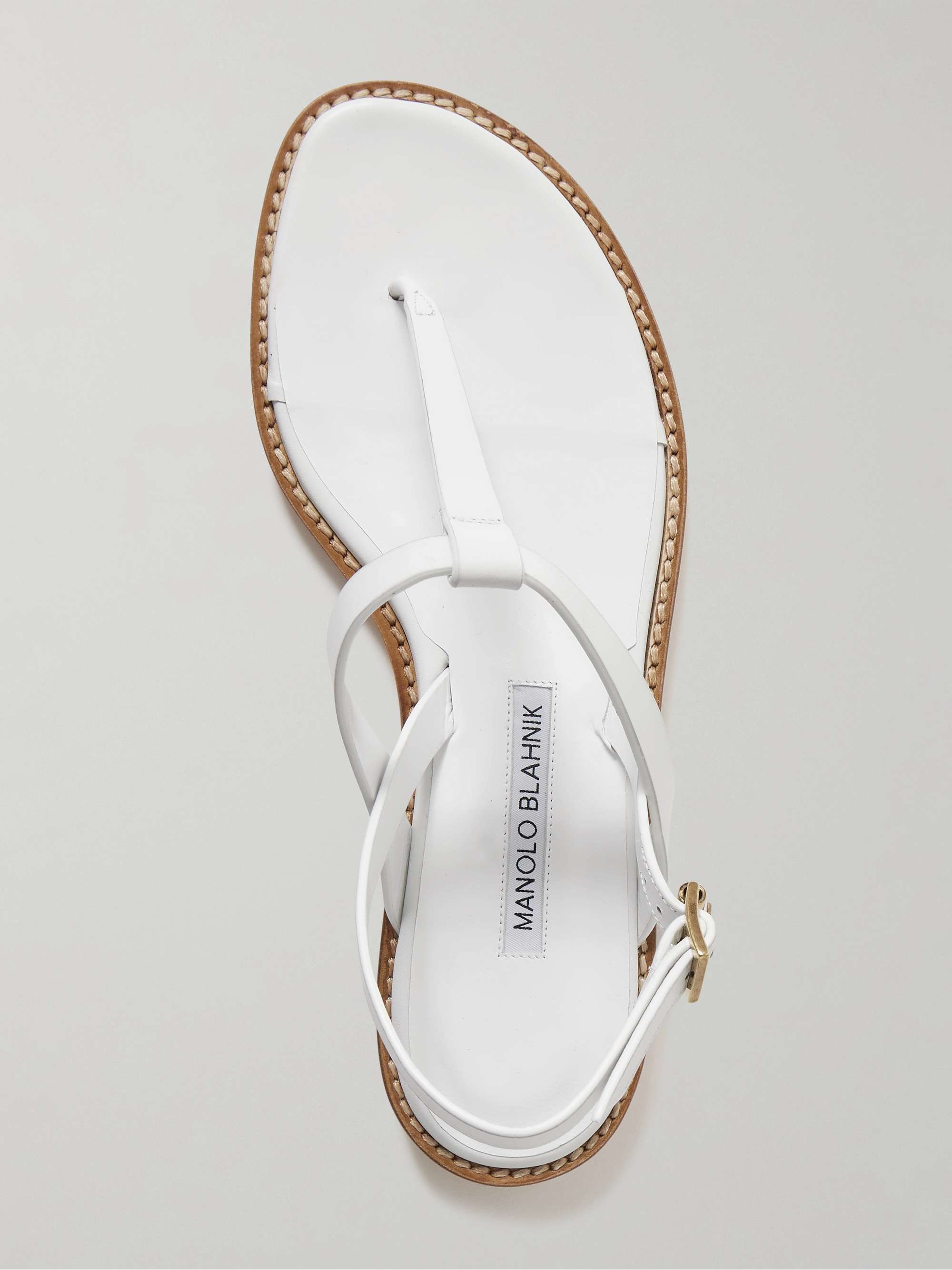 【年間ランキング6年連続受賞】 MANOLO NET-A-PORTER | スリングバックサンダル レザー Hata BLAHNIK 靴