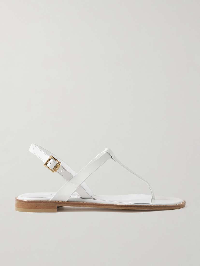 Manolo Blahnik Hata Leather Slingback Sandals