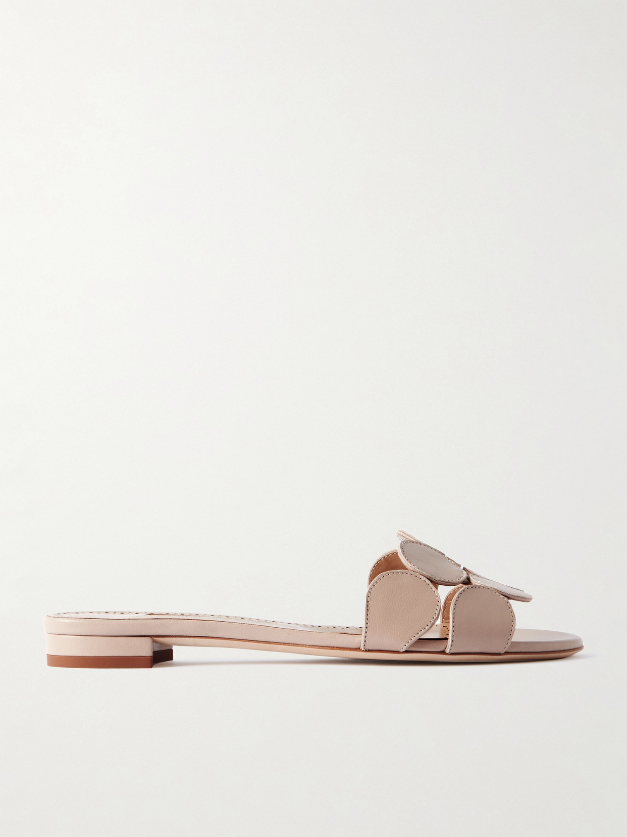 Manolo Blahnik Haribalmu 10 Cutout Leather Slides In Neutrals
