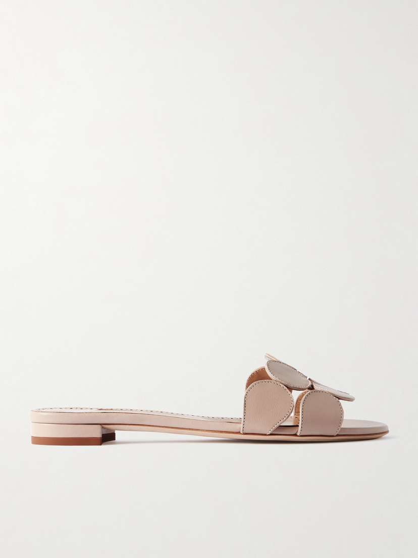 Manolo Blahnik Haribalmu 10 Cutout Leather Slides