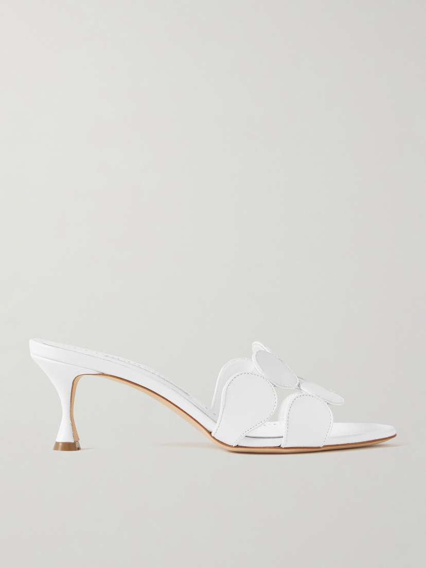 Manolo Blahnik Haribalmu 50 Leather Mules