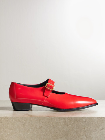 BALLY Gerwin glossed-leather Mary Jane flats