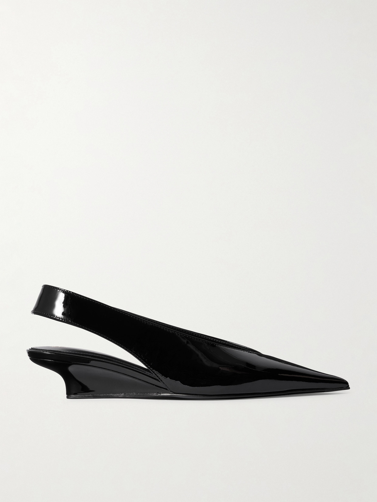 Totême The Suede Wedge-heel Slingback Black In Black
