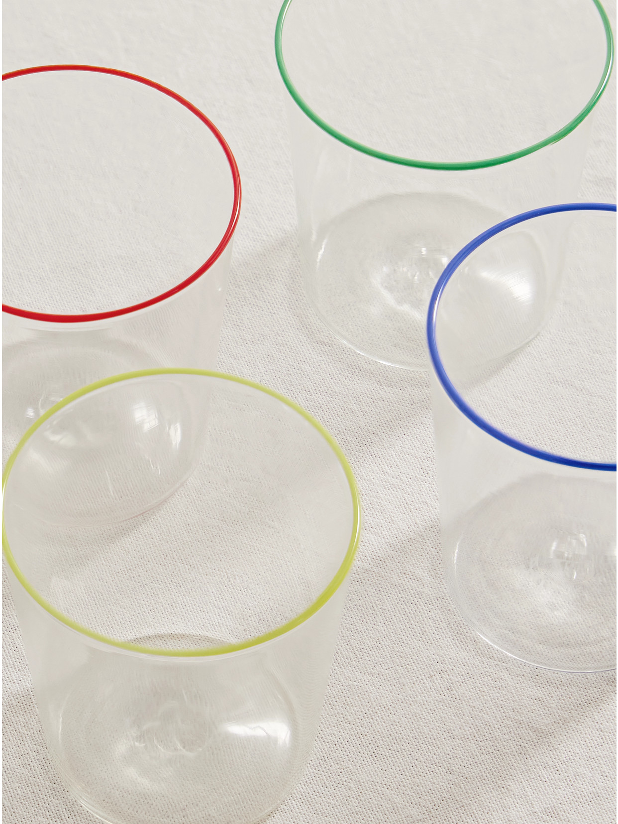 Yali Glass Set Of Four Striped Glasses In Colorless