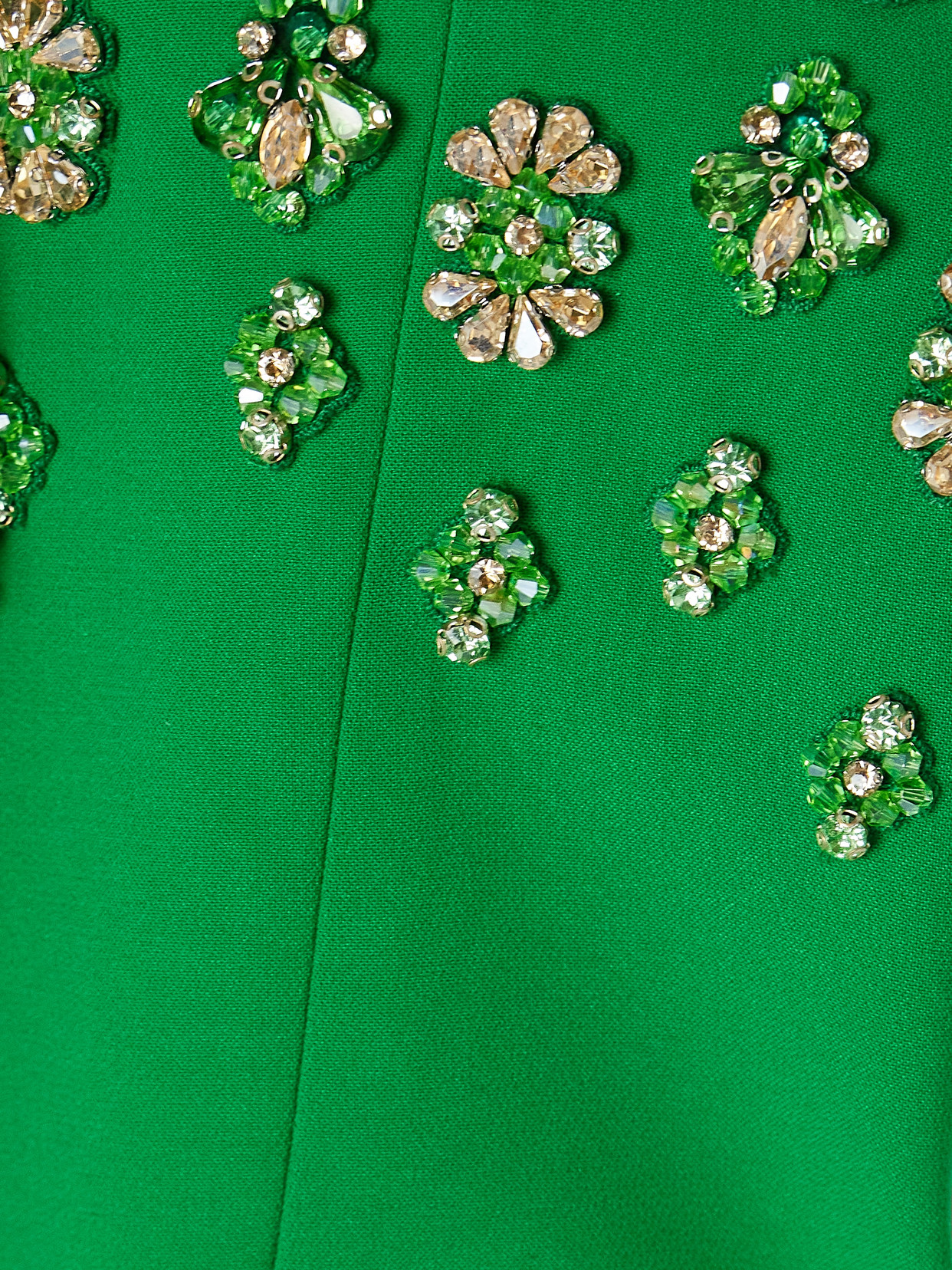 Sabina Bilenko Crepe Embellished Heather Midi Dress In Green