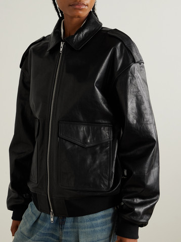 The Frankie Shop Viper oversized leather jacket