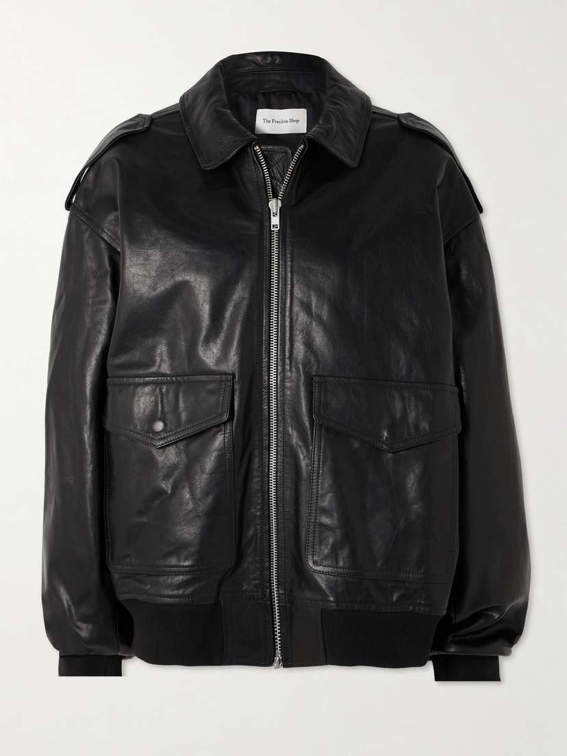 The Frankie Shop Viper Oversized Leather Jacket