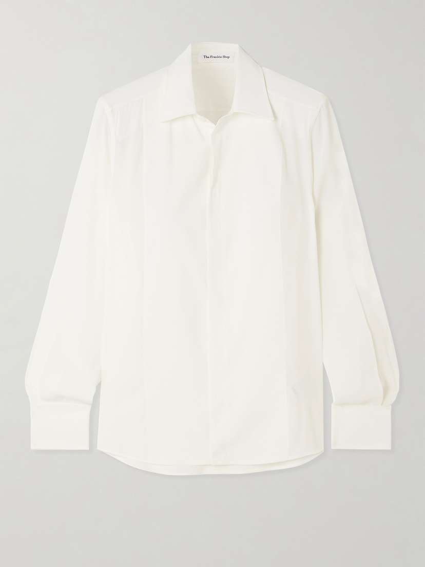 The Frankie Shop Sophie Paneled Crepe De Chine Blouse