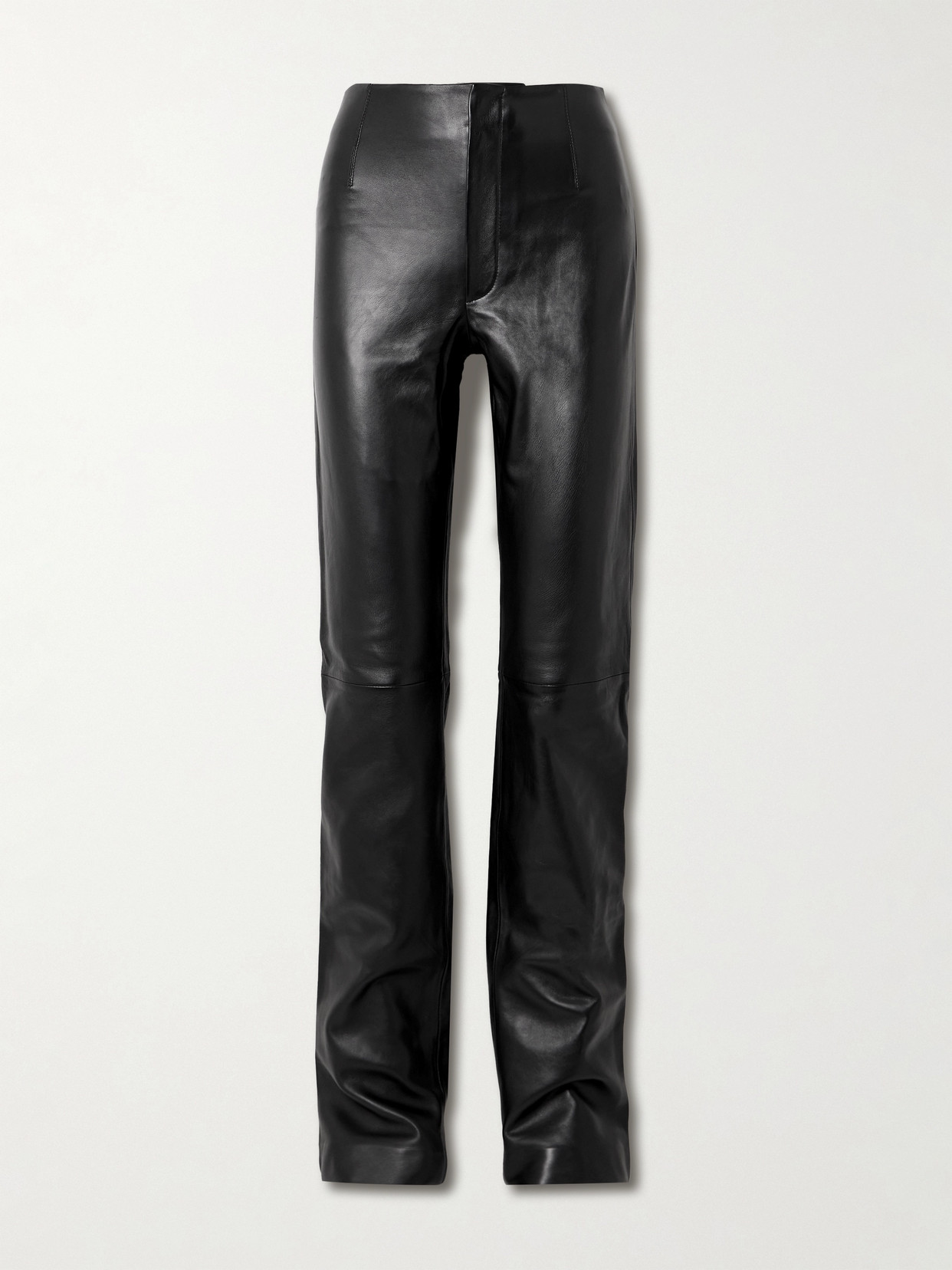 The Frankie Shop - Ziggy Darted Leather Straight-leg Pants - Black
