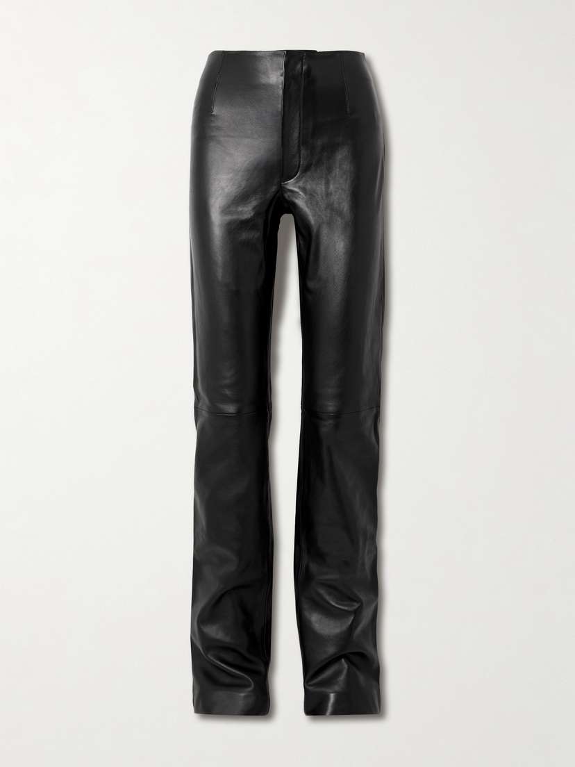 The Frankie Shop Ziggy Darted Leather Straight-leg Pants