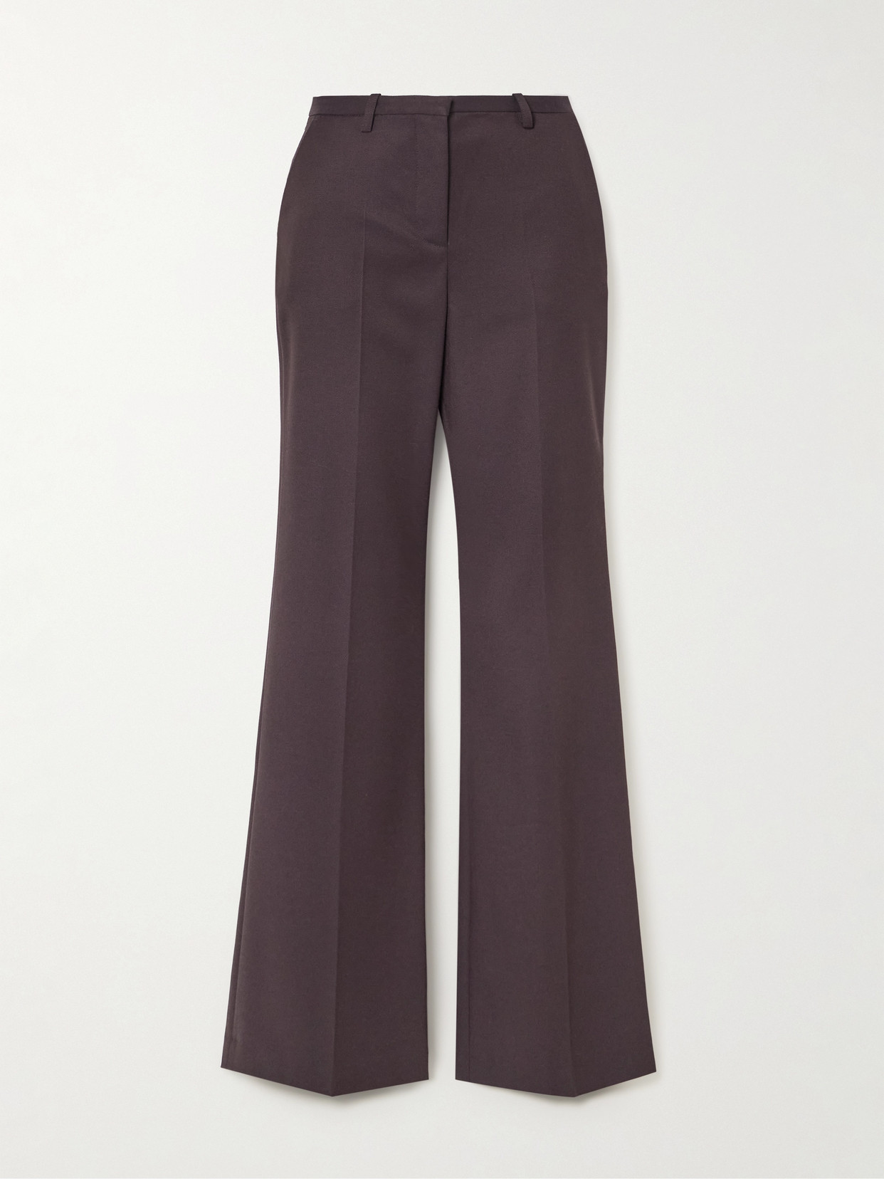 The Frankie Shop Lyra Twill Flared Trousers In Purple