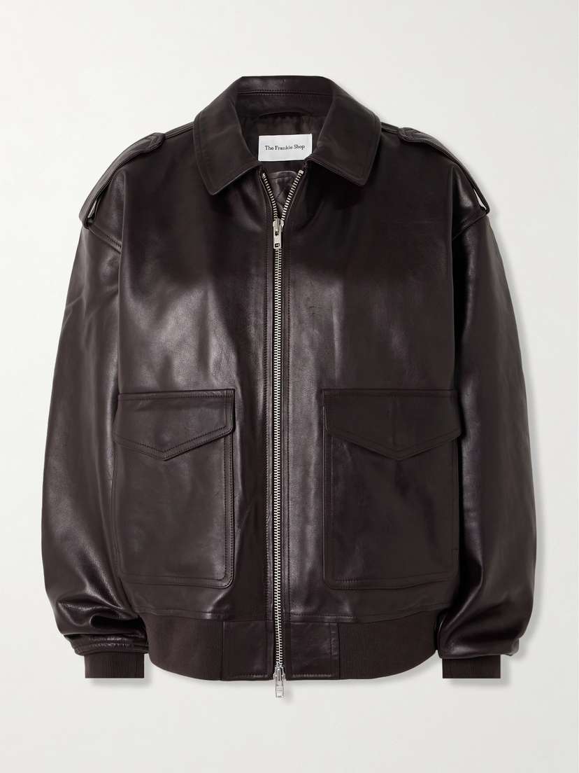 The Frankie Shop Viper Oversized Leather Jacket
