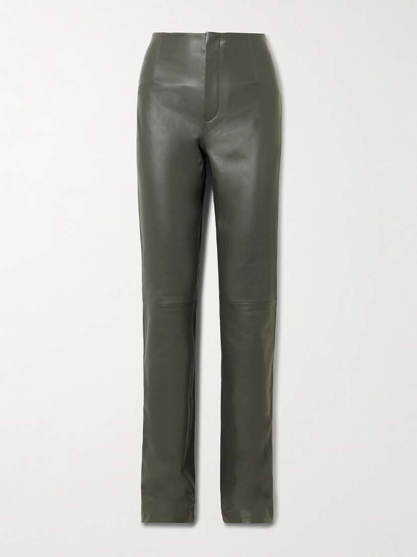 The Frankie Shop Ziggy Darted Leather Straight-leg Pants