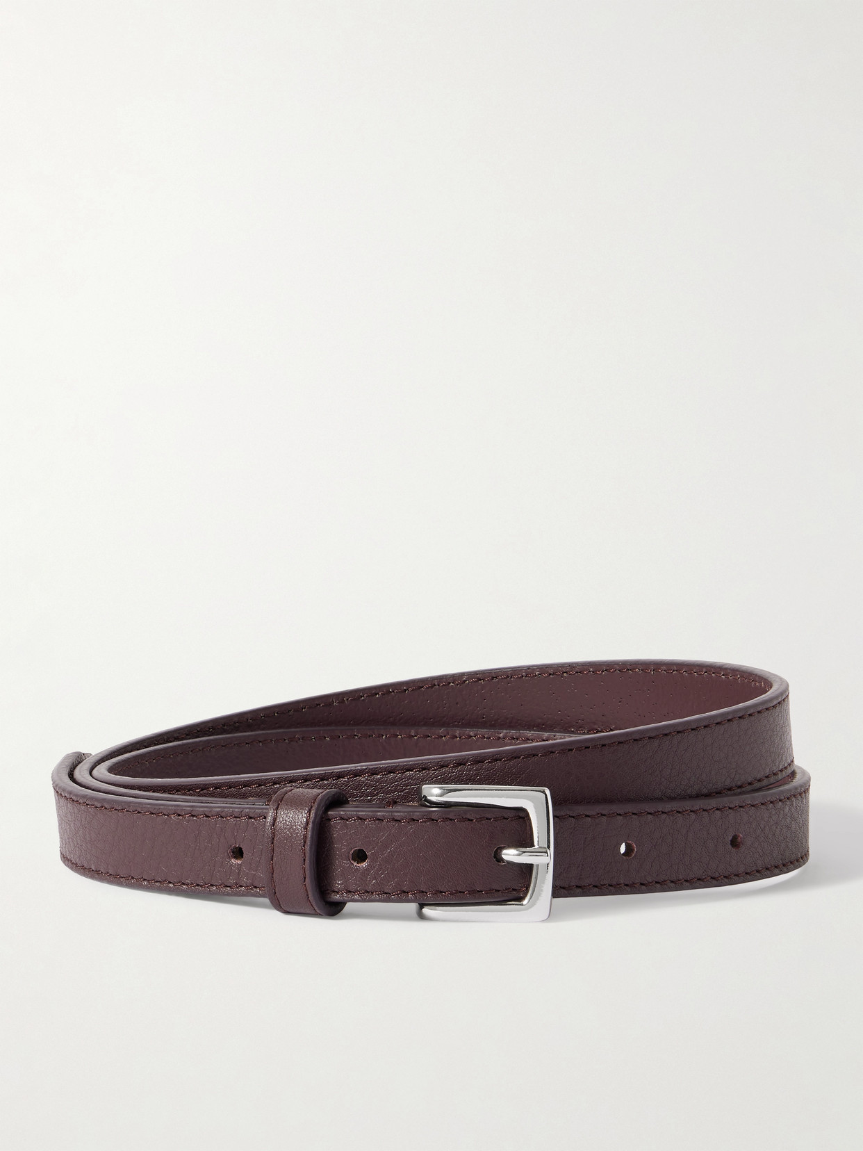 The Frankie Shop Jessie Leather Belt In Purple