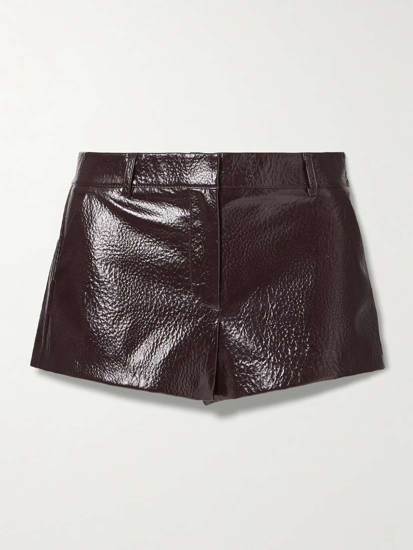 The Frankie Shop Kate Faux Textured-leather Shorts - x large