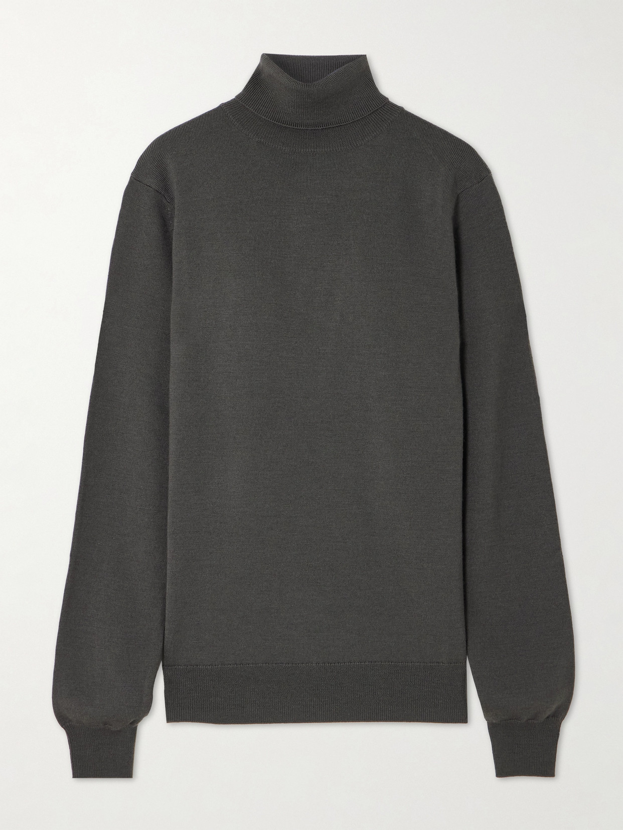 The Frankie Shop Eve Merino Wool Turtleneck Sweater In Gray