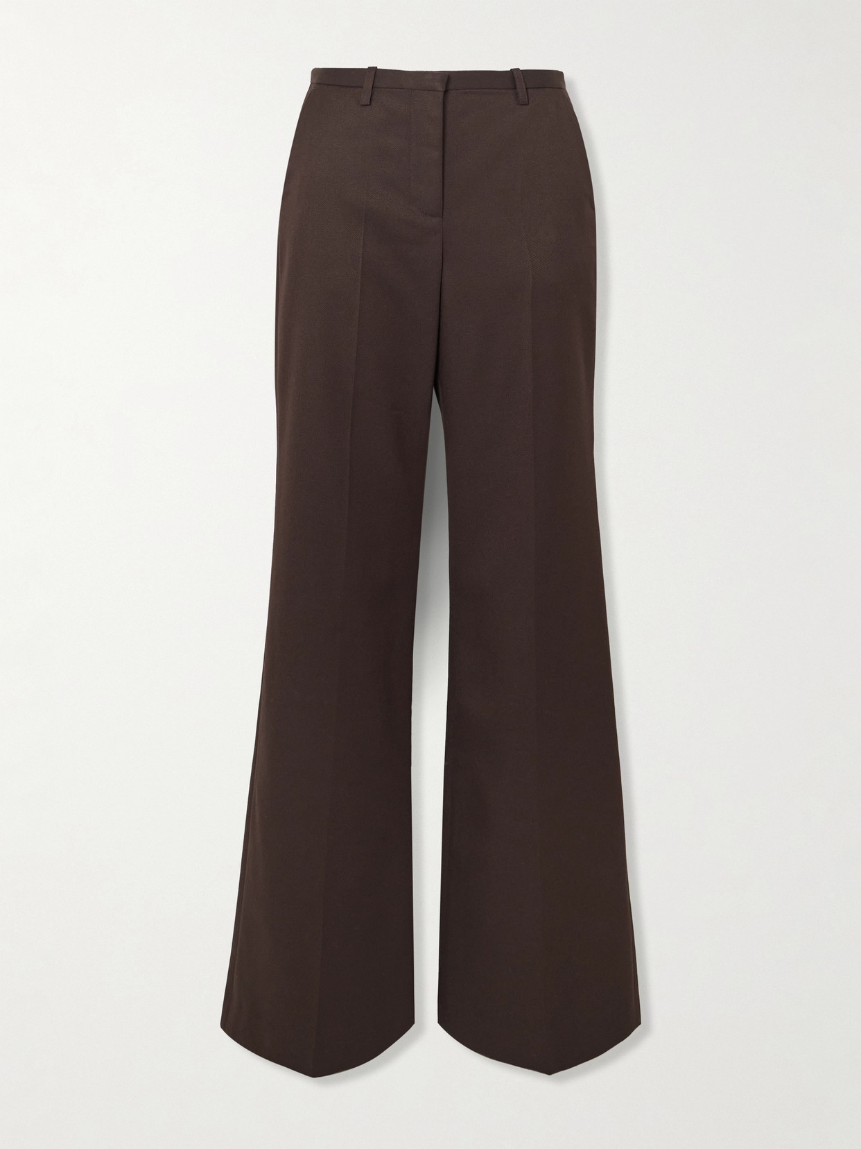 The Frankie Shop - Lyra Twill Flared Pants - Brown