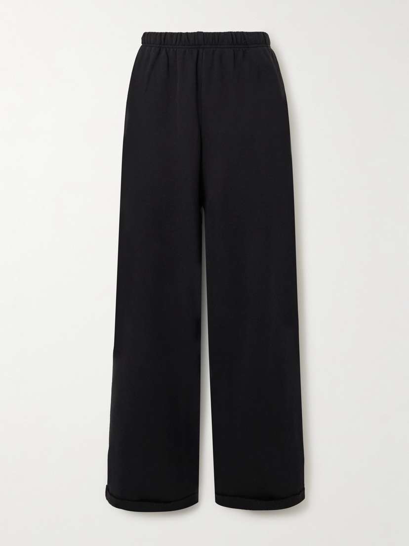 Skims Cotton-blend Jersey Straight-leg Track Pants - Onyx