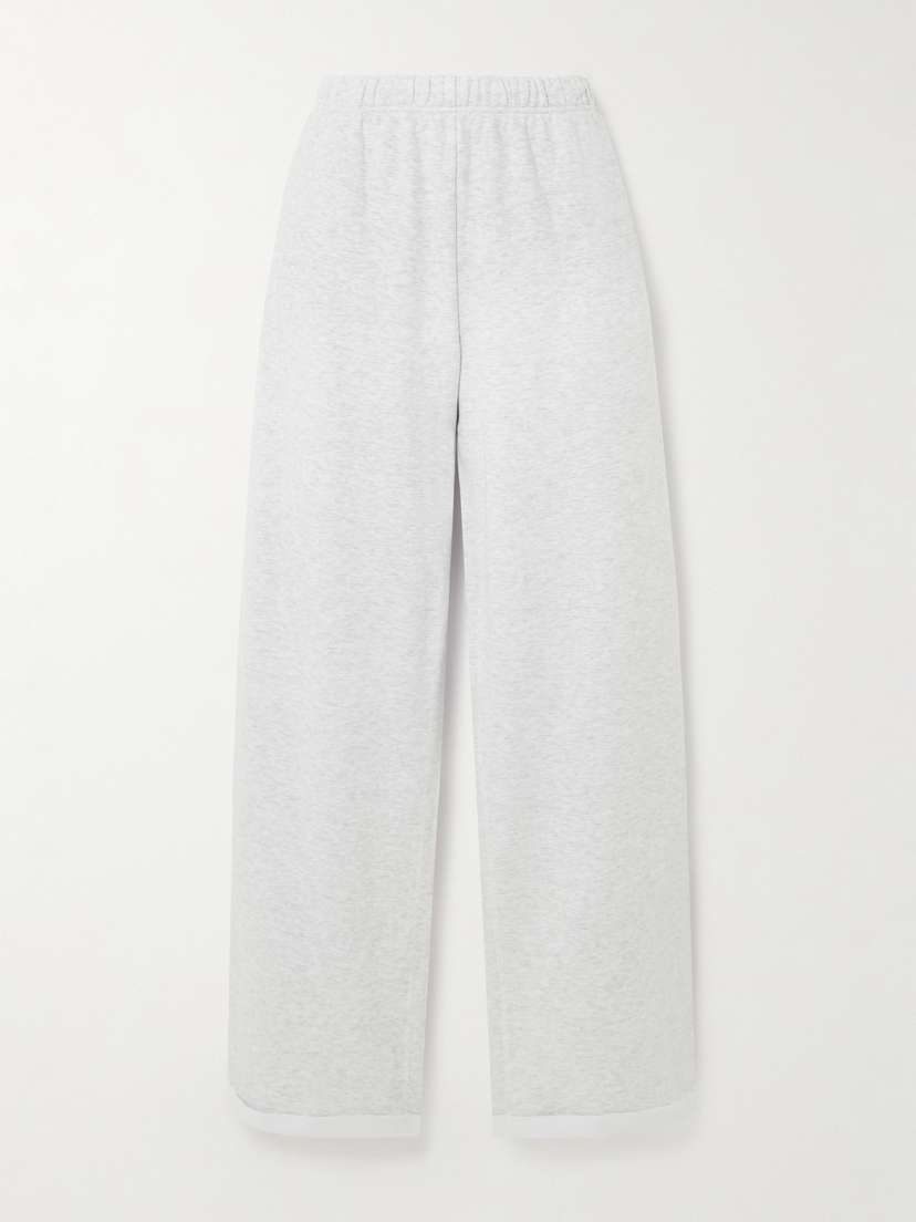 Skims Cotton-blend Jersey Straight-leg Track Pants - Light Heather Gray