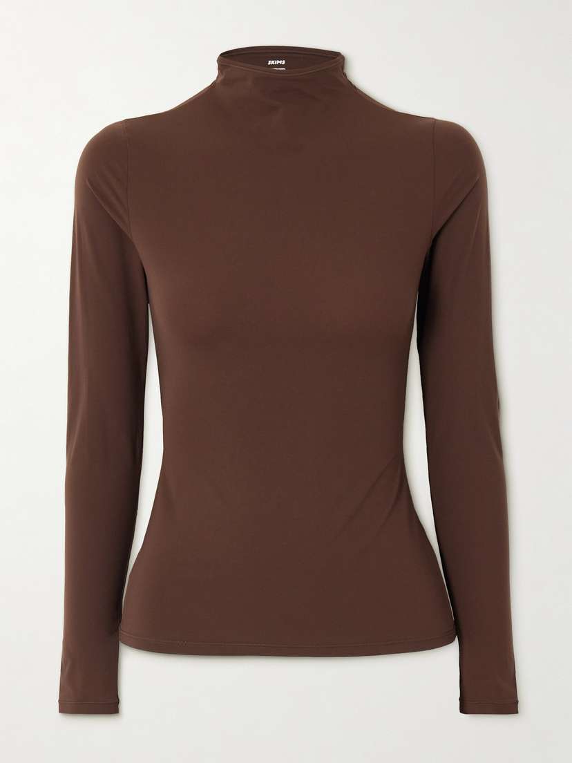 Skims Fits Everybody Turtleneck Top - Cocoa