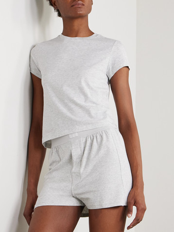 Skims Boyfriend Loose Boxer - Light Heather Grey