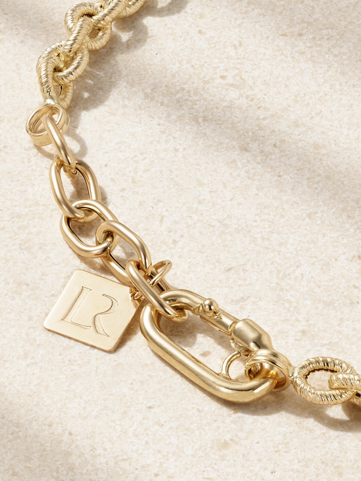 Lauren Rubinski Extra Small Links 14-karat Gold Anklet In Gold