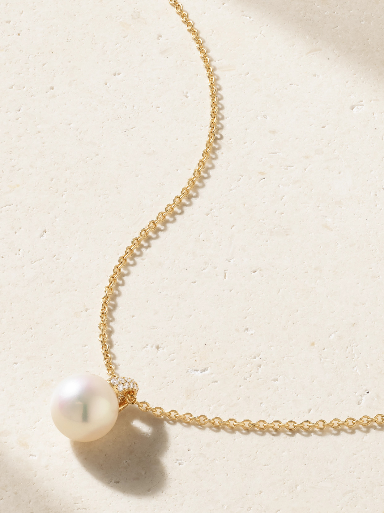 Mikimoto 18-karat Gold, Pearl And Diamond Necklace