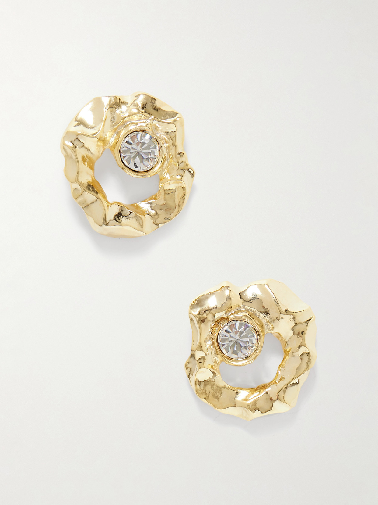 Oscar De La Renta Gold-tone Crystal Earrings