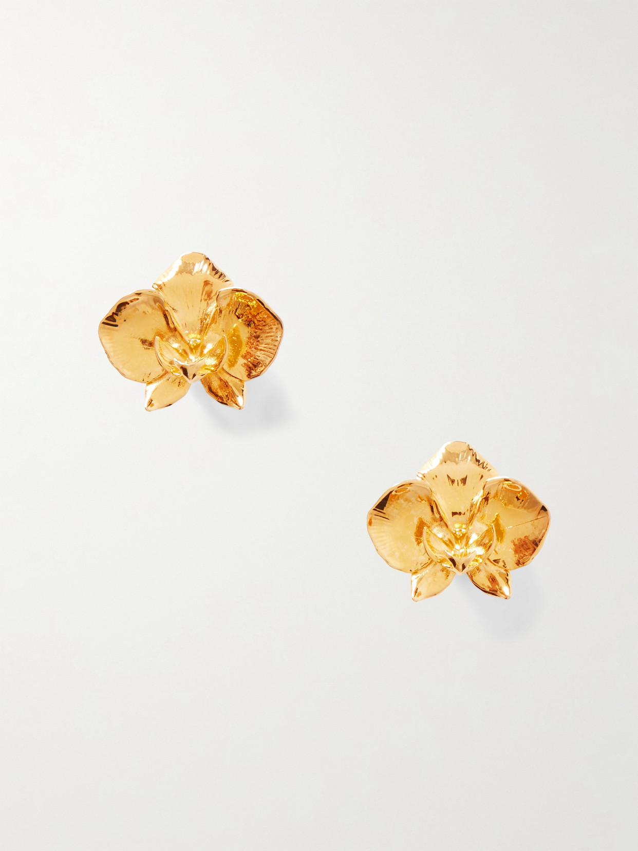 Oscar De La Renta Orchid Gold-tone Earrings