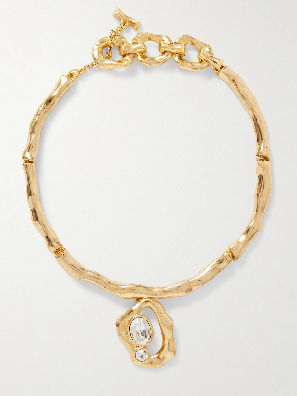 Oscar De La Renta Gold-tone Crystal Necklace